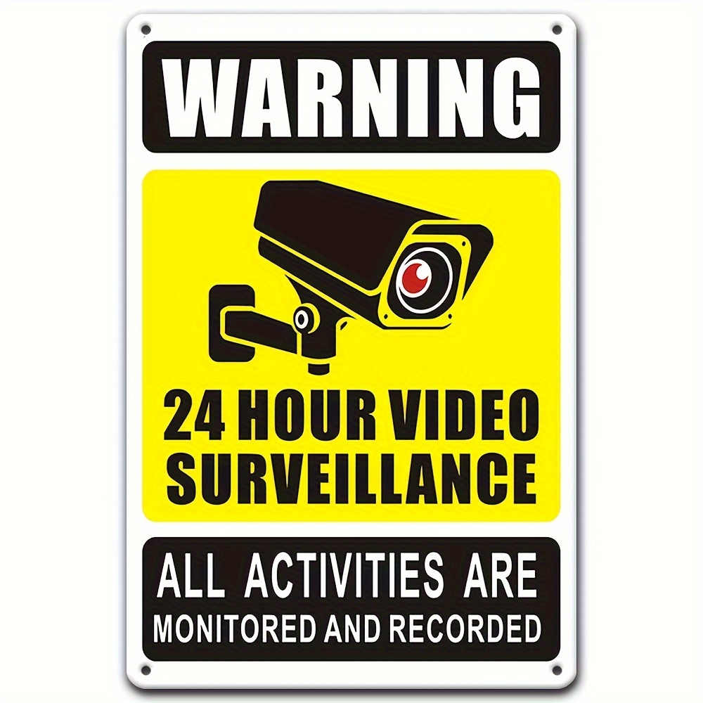 Home Security With Camera - 24/7 Video Surveillance Warning Sign -