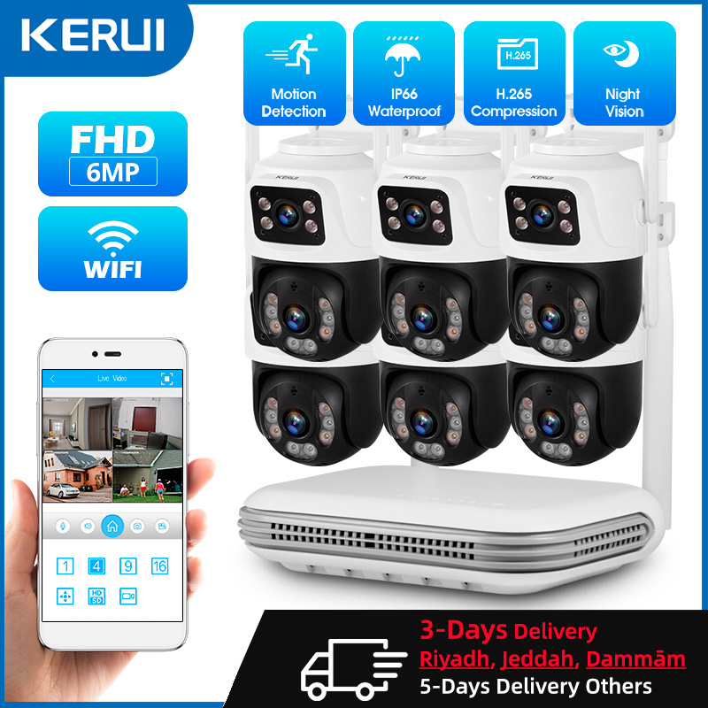 Home Security Wireless Cameras - KERUI Waterproof 6MP HD Wireless Dual