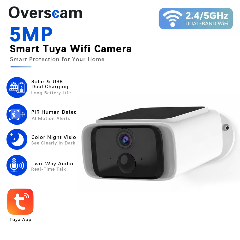 Home Security Adt - Tuya 5MP Solar Security Camera Wireless