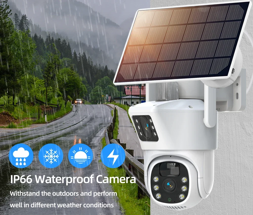 4K 8MP Dual Lens Wifi Solar CC - Home Security Monitor ulasan dan harga