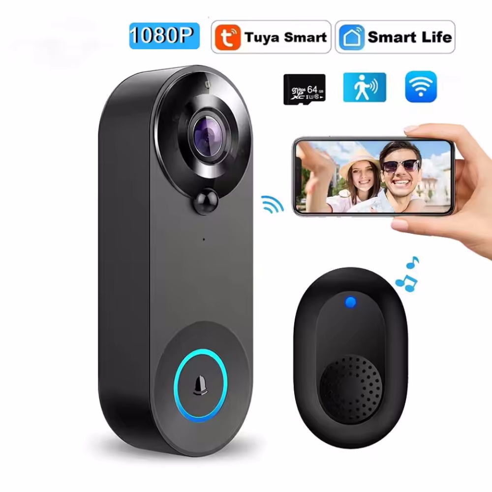 Tuya 1080P Wireless WIFI Doorb - Home Security Bell ulasan dan harga