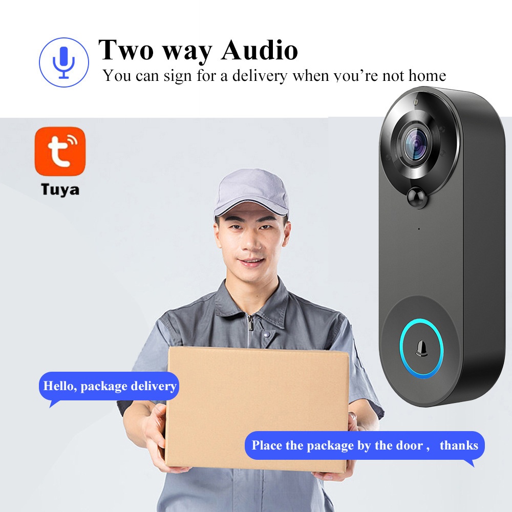 Tuya 1080P Wireless WIFI Doorb - Home Security Bell ulasan dan harga