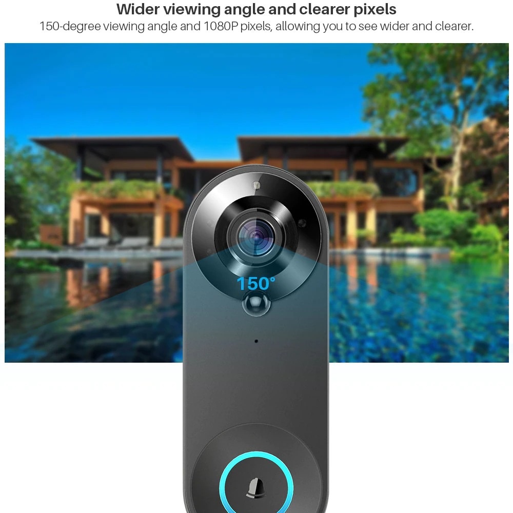 Tuya 1080P Wireless WIFI Doorb - Home Security Bell ulasan dan harga
