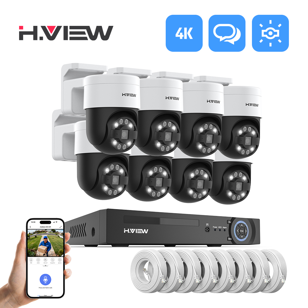 H.view 8Ch 4K 5MP 8MP Cctv Sec - Home Security Adt ulasan dan harga