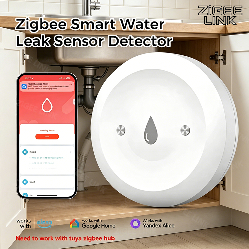 Zigbee3.0 Smart Water Leak Sen - Home Security Monitor ulasan dan harga