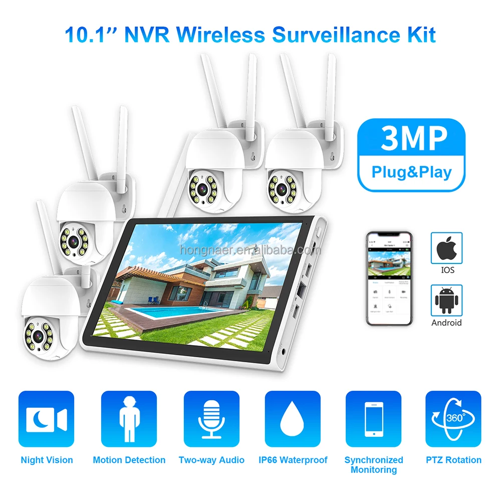 2026 Hongnaer 3MP 4 Channel Wi - Home Security With Camera ulasan dan harga