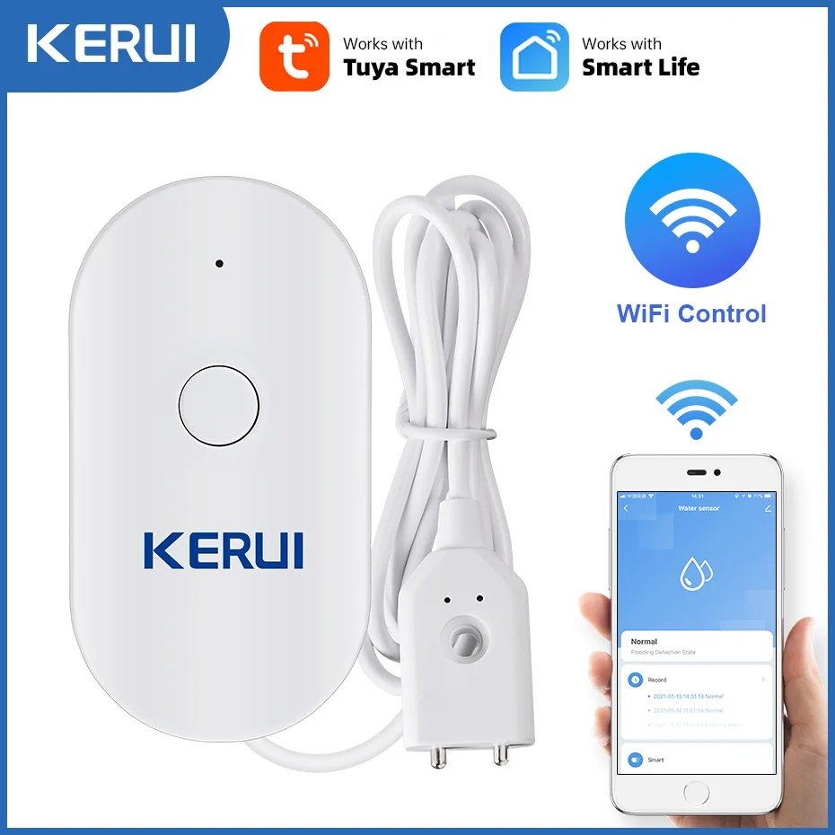 KERUI WiFi Water Sensor Smart  - Home Security Monitor ulasan dan harga