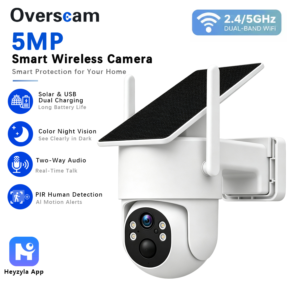 5MP Solar Powered PTZ Camera F - Home Security Wireless Cameras ulasan dan harga