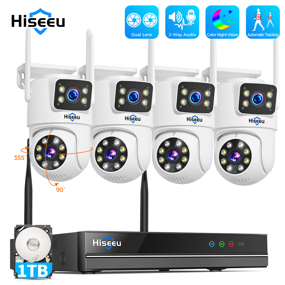 Hiseeu 6MP WiFi Dual Lens Came - Home Security Monitor ulasan dan harga