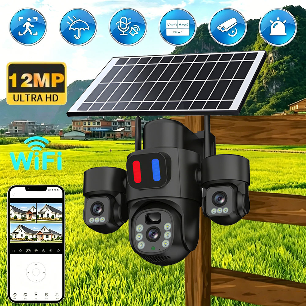Solar WiFi PTZ Camera Outdoor  - Home Security Wireless Cameras ulasan dan harga