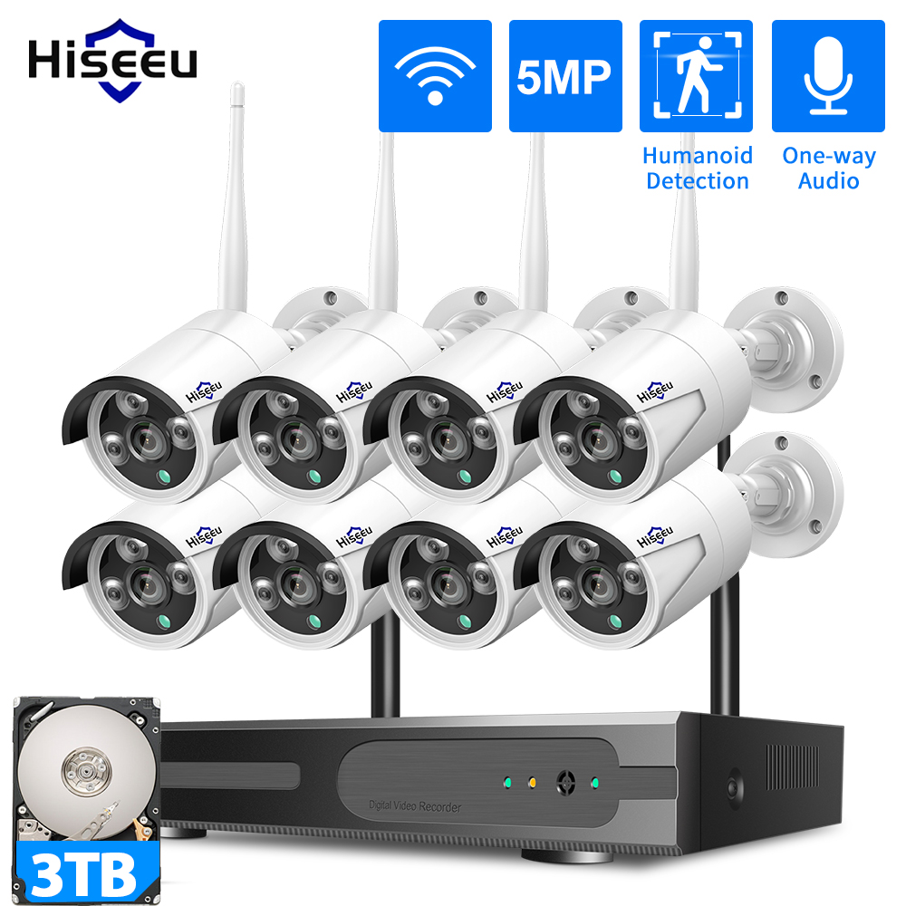 Hiseeu 3/5/8MP WiFi CCTV Camer - Home Security Wireless Cameras ulasan dan harga